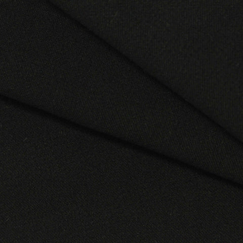 Polyester Viscose Stretch Twill Fabric, 358 gsm, 150 cm — Black