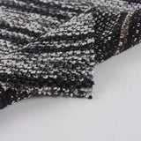 Black Horizontal-Stripe Chunky Knit, Poly-Acrylic — photo 2