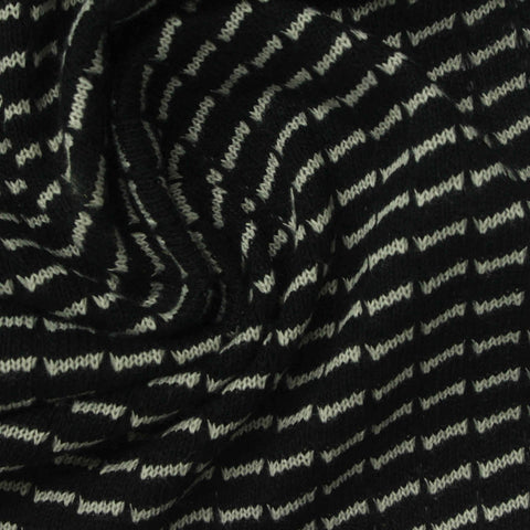 Black Zigzag Jersey Knit, Cotton-Poly