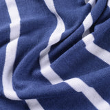 Blue Horizontal-Stripe Chunky Knit, Viscose-Poly — photo 2