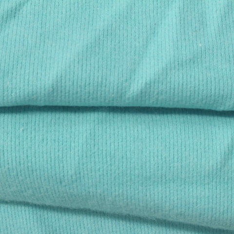 Aqua Ribbed Rib Knit, Poly-Cotton