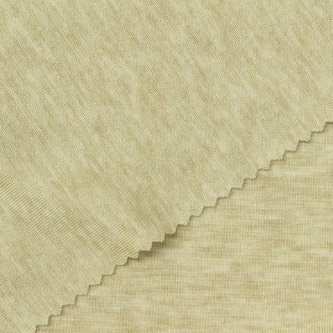 Light Yellow Marl Rib Knit, Tencel Lyocell-Wool