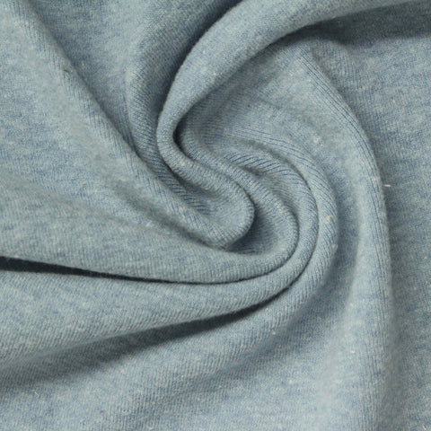 Light Blue Marl Rib Knit, Cotton-Poly