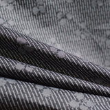 Dark Grey Vertical-Stripe Jacquard, Poly-Viscose — photo 2