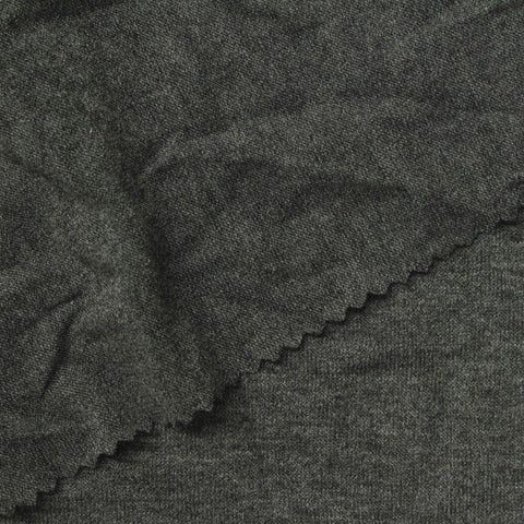 Dark Grey Heathered-Marl Jersey Knit, Poly-Viscose, 140 gsm