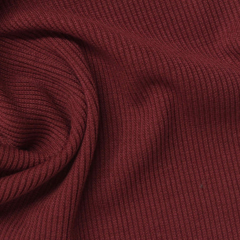 Polyester Stretch Rib Knit Fabric, 295 gsm, 150 cm — Red