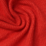 Brushed Polyester Stretch Chunky Knit Fabric, 195 gsm, 160 cm — Red — photo 2