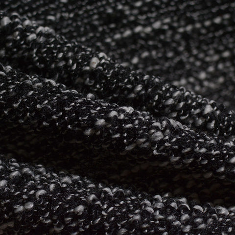 Black Marl Chunky Knit, Polyester, 352 gsm, 160 cm