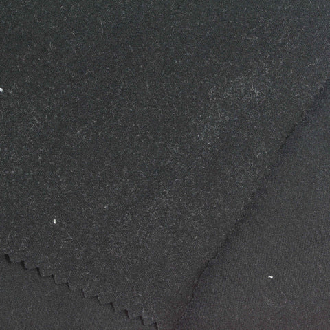 Brushed Polyester Stretch Milk Silk Knit Fabric, 230 gsm, 160 cm — Black