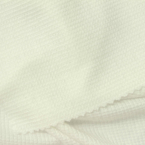 Polyester Viscose Stretch Waffle Knit Fabric, 135 gsm, 160 cm — Beige