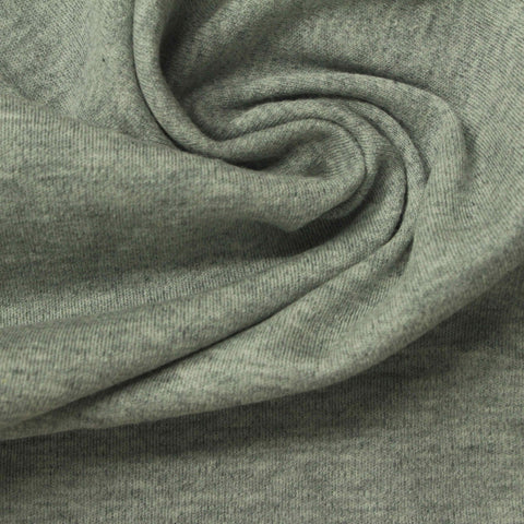 Heathered Grey-Green Marl Interlock Knit, Cotton