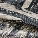 Dark Blue Geometric Chunky Knit, Cotton-Poly — photo 2