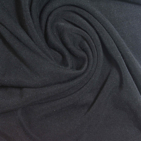 Tencel Lyocell Stretch Rib Knit Fabric, 270 gsm, 110 cm — Black