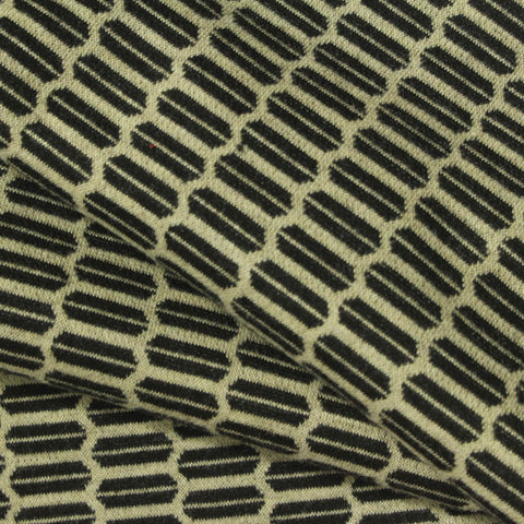 Jacquard Polyester Stretch Interlock Knit Fabric, 294 gsm, 160 cm — Khaki