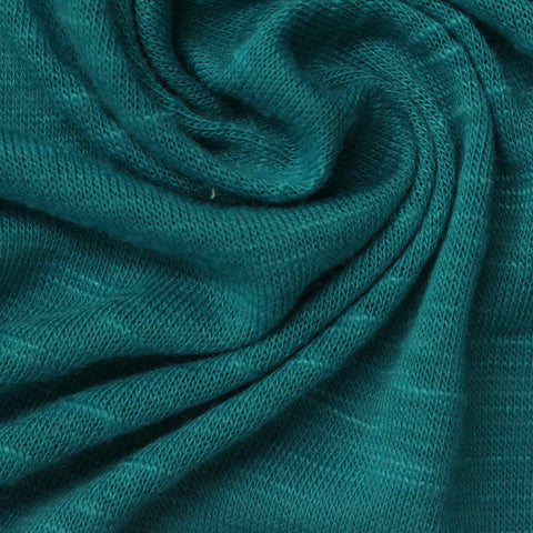 Slub Polyester Viscose Jersey Knit Fabric, 137 gsm, 150 cm — Green