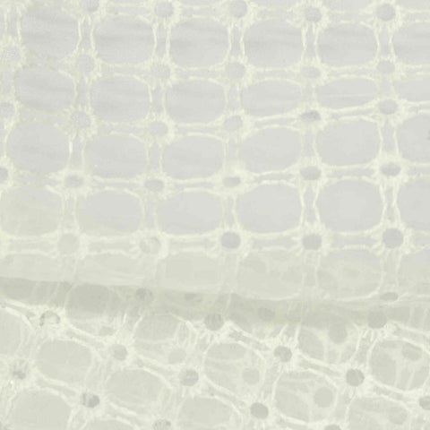 Cream Square Voile, Nylon-Poly