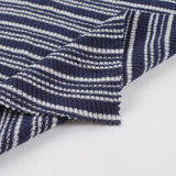 Navy Horizontal-Stripe Rib Knit, Poly-Cotton — photo 2