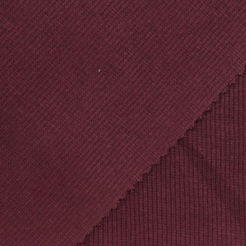 Cotton Polyester Stretch Rib Knit Fabric, 400 gsm, 135 cm — Red