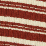 Terracotta Horizontal-Stripe Rib Knit, Viscose-Poly — photo 2