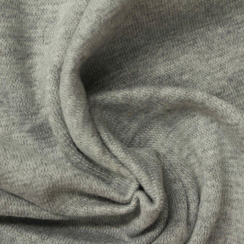 Heather Grey Marl Rib Knit, Poly-Cotton, 295 gsm