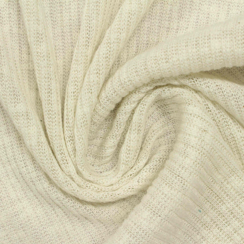 Polyester Rib Knit Fabric, 149 gsm, 168 cm — White