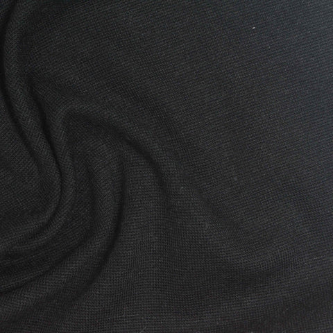Polyester Stretch Rib Knit Fabric, 325 gsm, 162 cm — Black