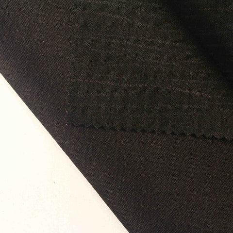 Dark Red Horizontal-Stripe Interlock Knit, Viscose-Nylon