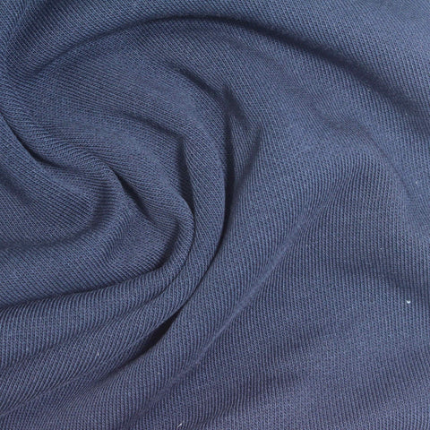 Cotton Polyester French Terry Fabric, 300 gsm, 170 cm — Navy