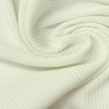 Cotton Polyester Rib Knit Fabric, 228 gsm — White — photo 2