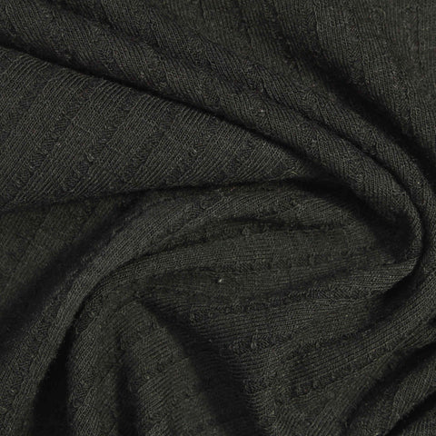 Jacquard Polyester Viscose Stretch Rib Knit Fabric, 200 gsm, 160 cm — Green