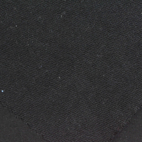 Cotton Stretch French Terry Fabric, 245 gsm, 180 cm — Black