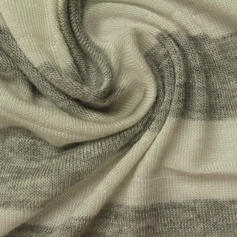 Beige Horizontal-Stripe Jersey Knit, Viscose, 124 gsm