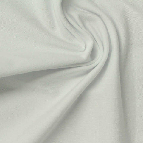 Cotton Stretch Jersey Knit Fabric, 210 gsm, 180 cm — White