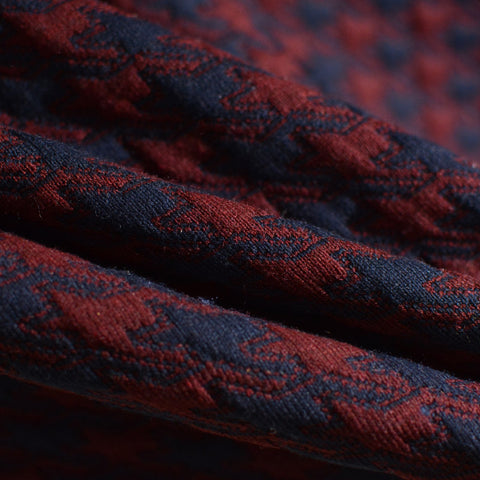 Dark Blue Houndstooth Chunky Knit, Polyester