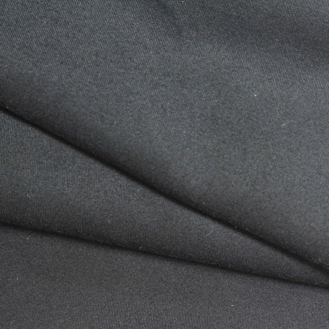 Brushed Polyester Stretch Scuba Knit Fabric, 270 gsm, 160 cm — Black