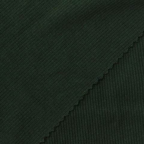 Cotton Stretch Rib Knit Fabric, 220 gsm, 130 cm — Green