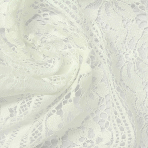 Cream Floral Lace, Nylon, 146 gsm