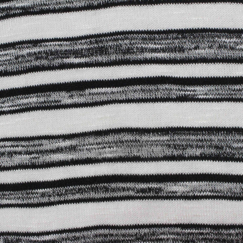 Black Horizontal-Stripe Rib Knit, Viscose-Poly, 233 gsm