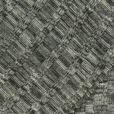 Black Marl Rib Knit, Poly-Viscose, 224 gsm