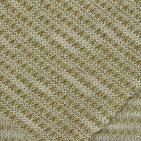 Gold Horizontal-Stripe Chunky Knit, Polyester, 175 gsm