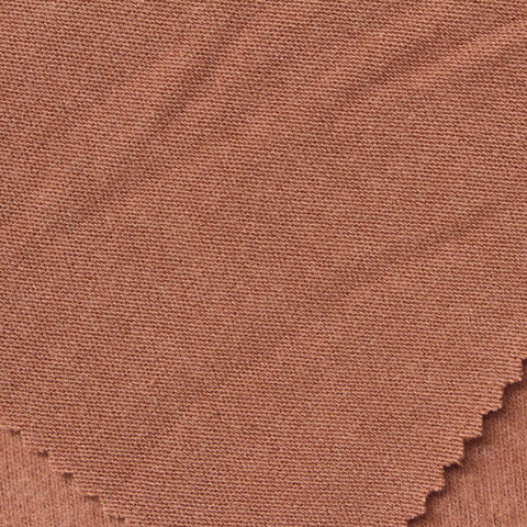 Brushed Polyester Viscose Stretch Chunky Knit Fabric, 233 gsm, 152 cm — Brown