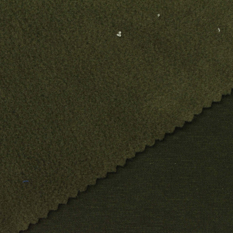 Brushed Polyester Cotton Knit Fabric, 355 gsm — Green