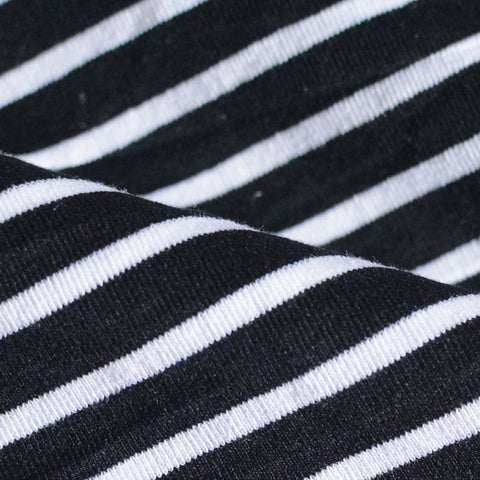 Black Horizontal-Stripe Rib Knit, 310 gsm