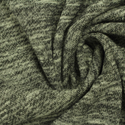 Light Green Marl French Terry, Cotton-Poly, 190 gsm