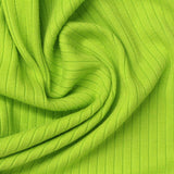 Polyester Viscose Stretch Rib Knit Fabric, 270 gsm — Green — photo 2
