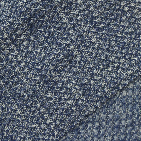 Blue Marl Waffle Knit, Poly-Viscose