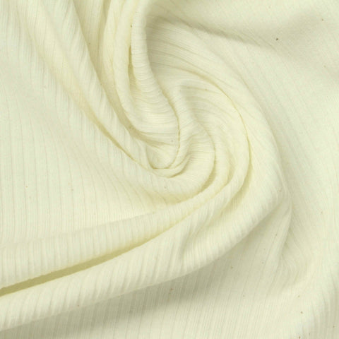 Cotton Polyester Stretch Rib Knit Fabric, 190 gsm, 154 cm — Beige