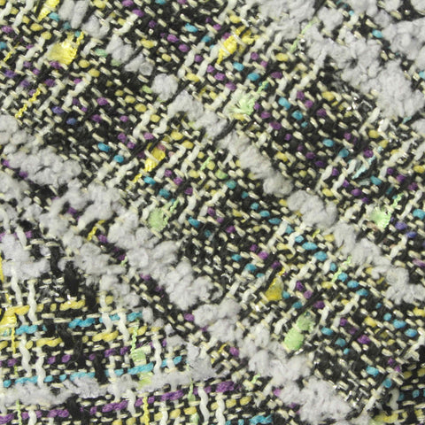 Black Plaid Bouclé, Polyester, 330 gsm