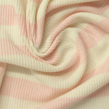 Pink Horizontal-Stripe Rib Knit, Poly-Viscose — photo 2
