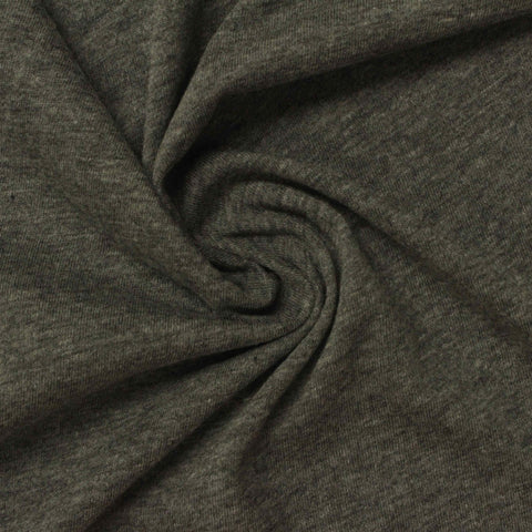Dark Grey Marl Jersey Knit, Cotton-Poly, 130 gsm
